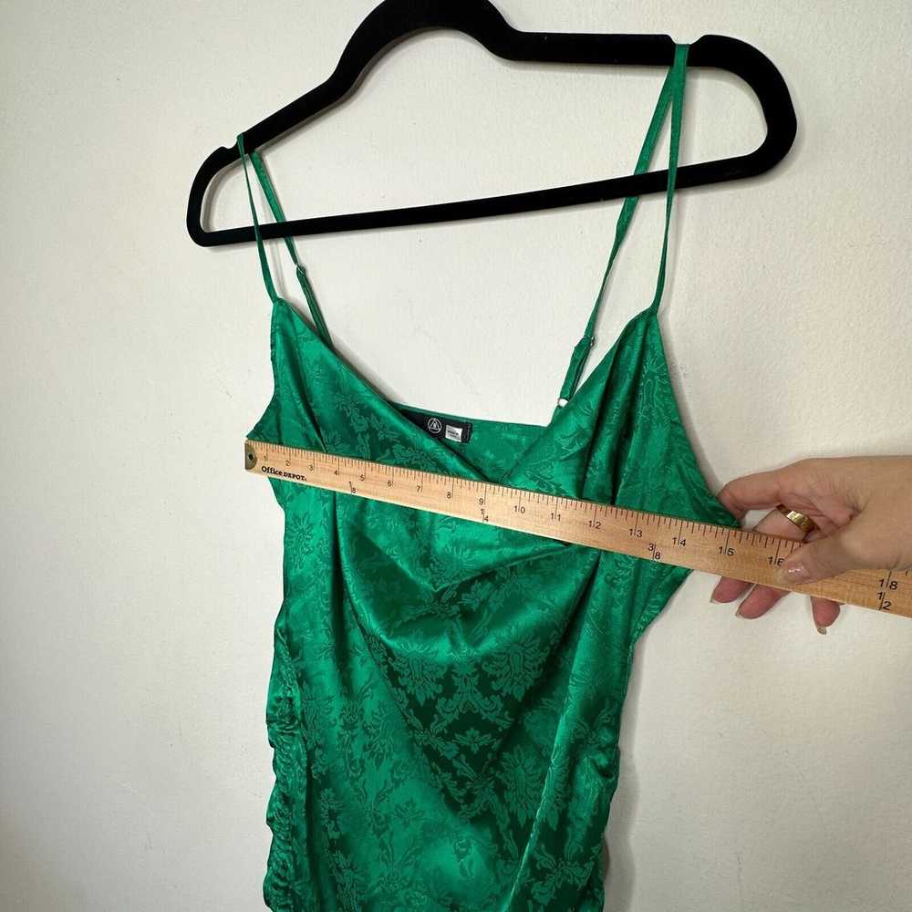 Missguided Emerald Green Satin Ruched Side Spaghe… - image 10