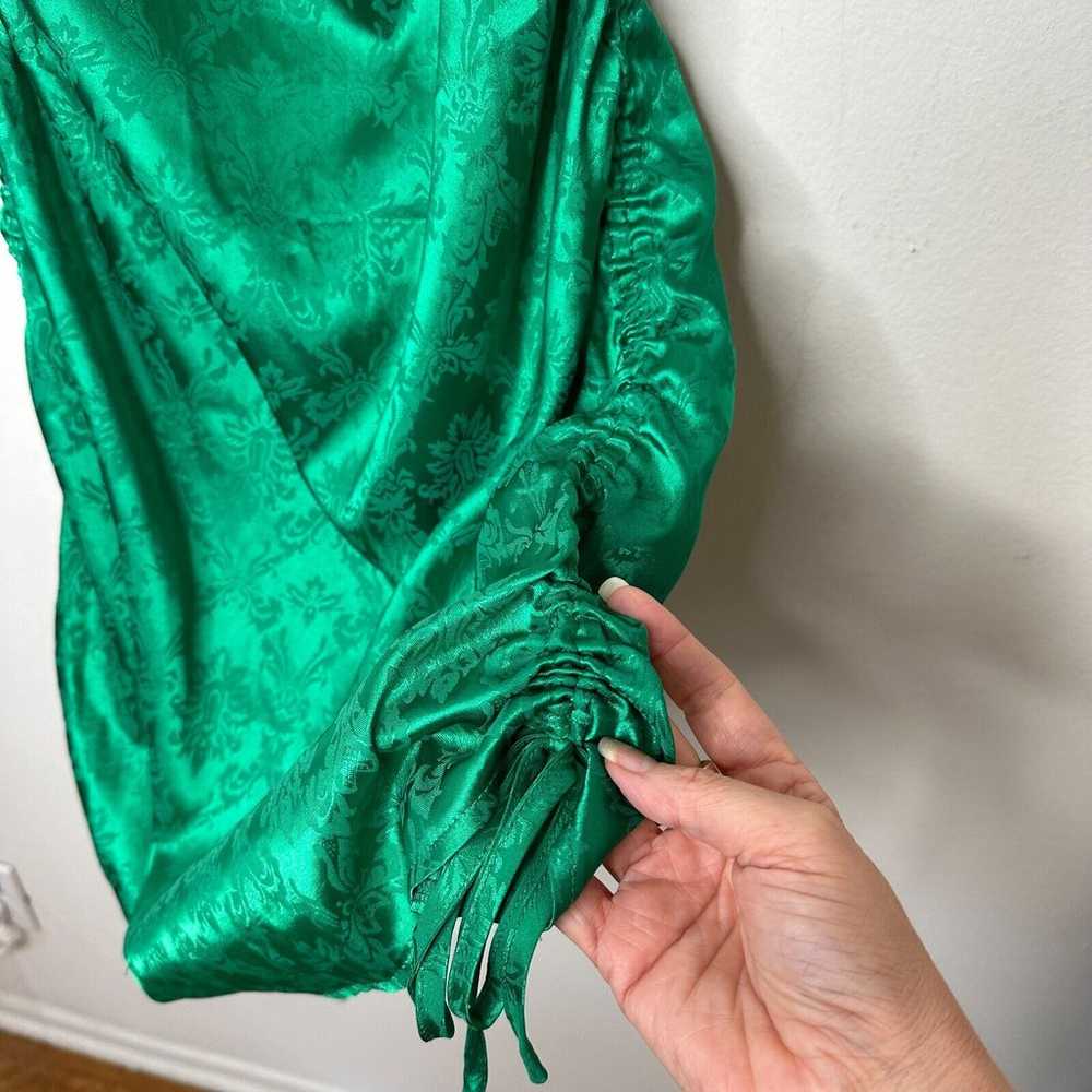 Missguided Emerald Green Satin Ruched Side Spaghe… - image 6