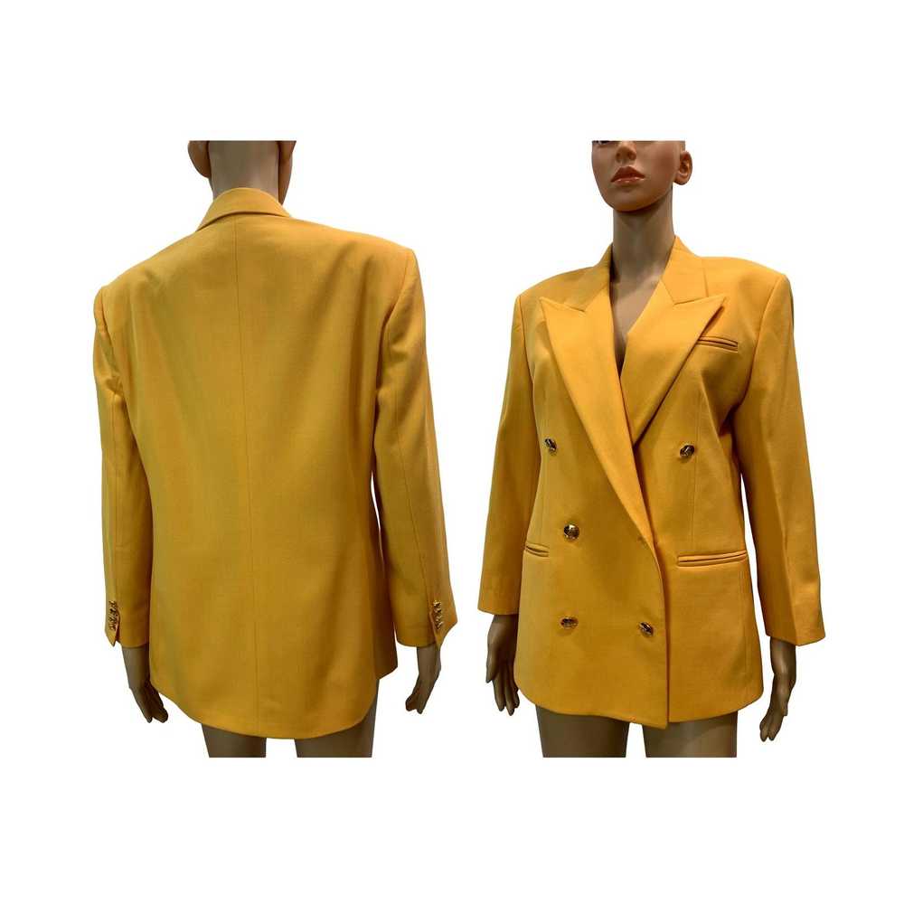 Austin Reed 80s Austin Reed Golden Yellow Wool Bl… - image 12