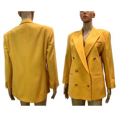 Austin Reed 80s Austin Reed Golden Yellow Wool Bl… - image 1