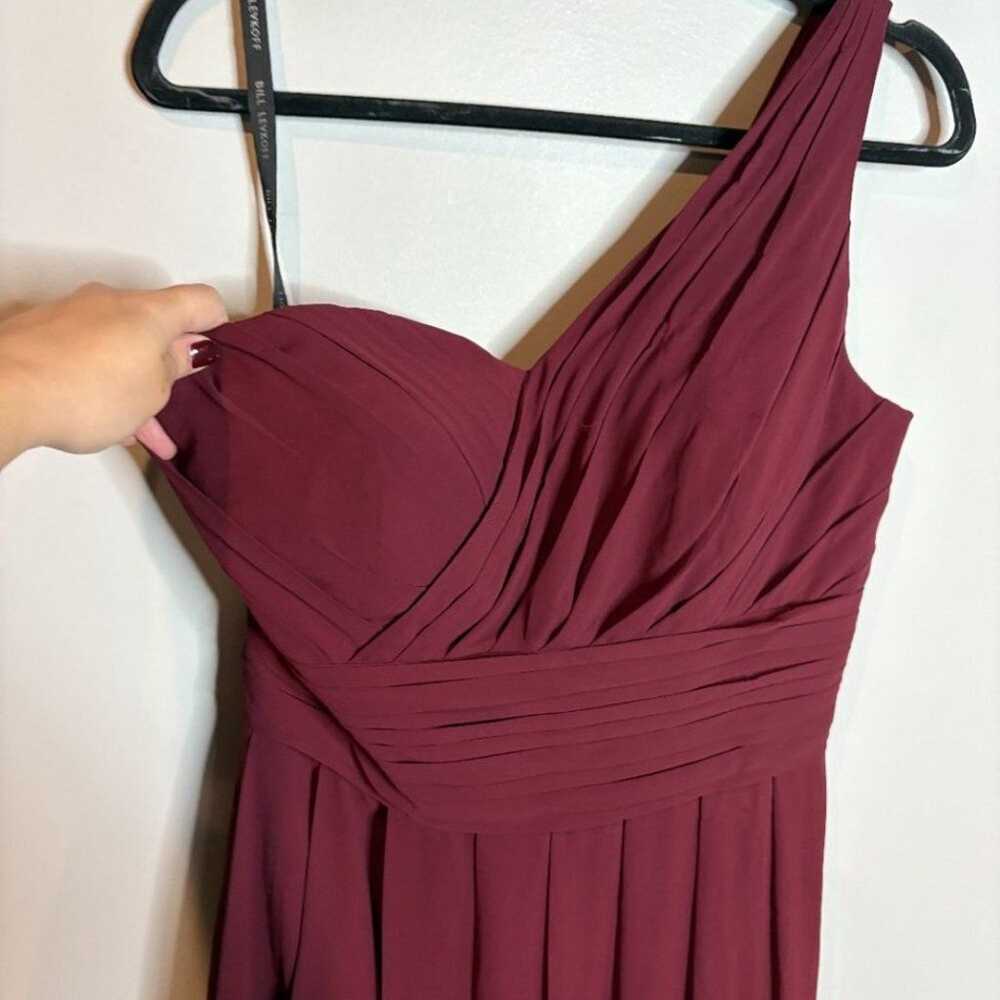 Bill Levkoff wine red one shoulder bridesmaid for… - image 2