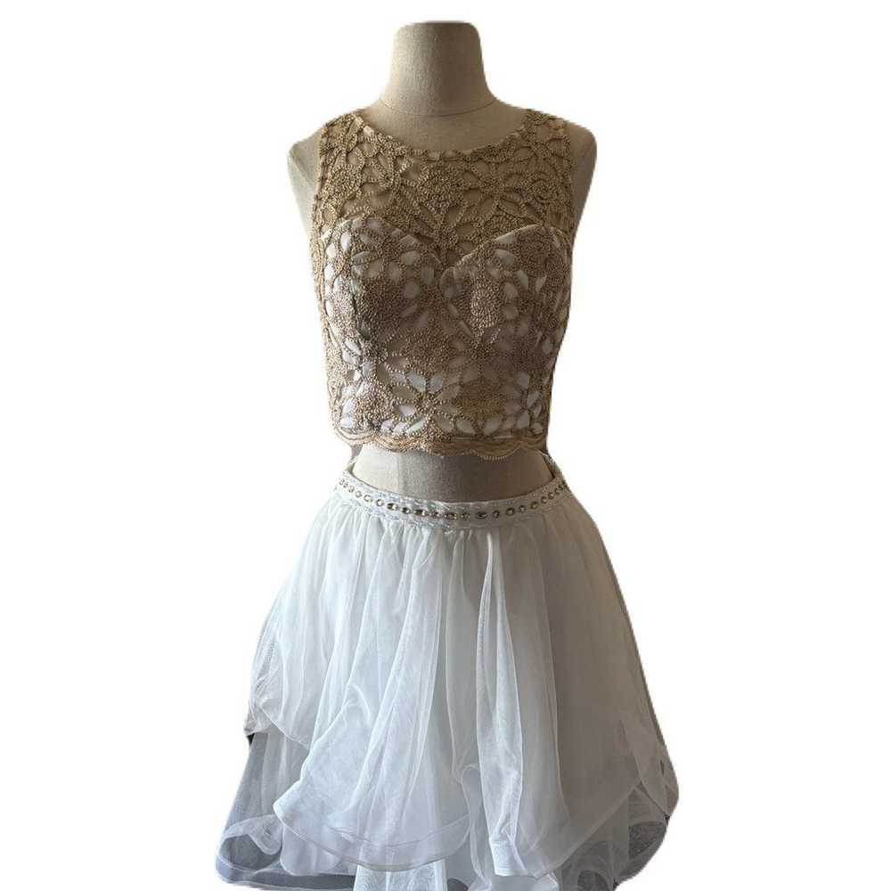 Sequin Hearts 2 Piece Set Top & Skirt Chiffon For… - image 1