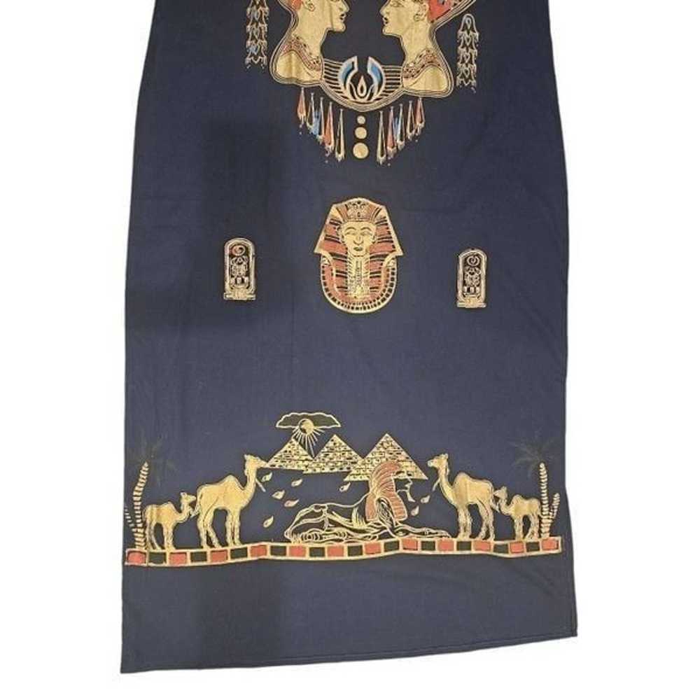 Egyptian Hand Painted Gold Blue Vintage 1970s Caf… - image 3