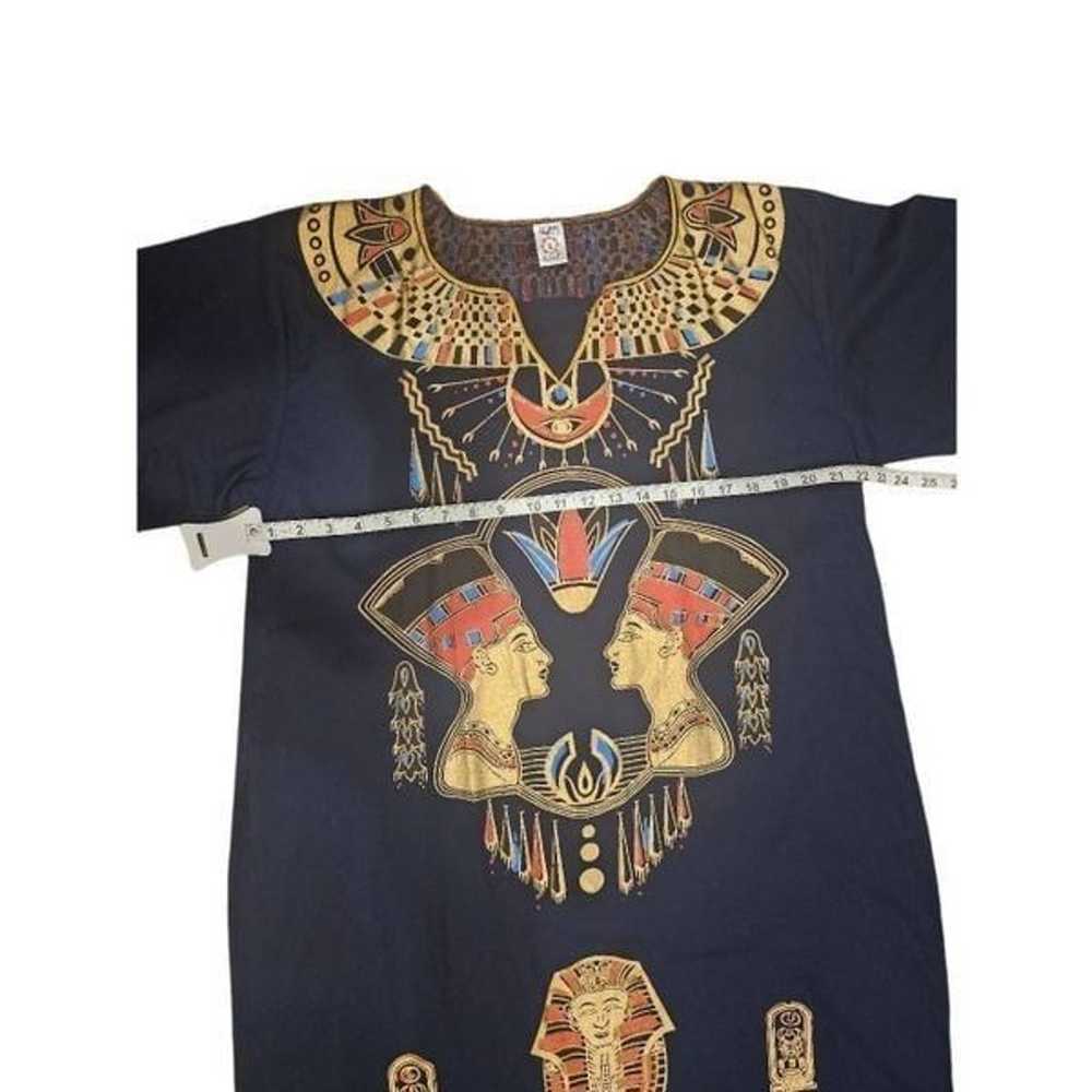 Egyptian Hand Painted Gold Blue Vintage 1970s Caf… - image 6