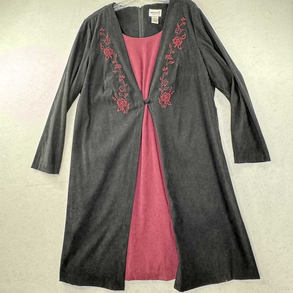 VTG Y2K Dress Plus Dressbarn Size 18W Dark Romant… - image 1