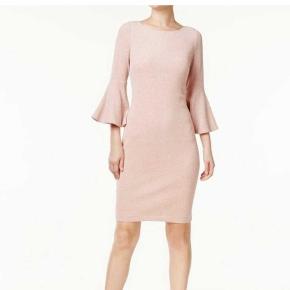 Calvin Klein Blush Pink Bell Sleeve Stretch Crepe… - image 2