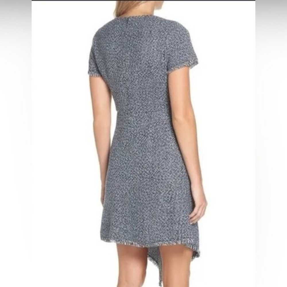 Eliza J Asymmetrical Tweed Navy Dress - Size 6P - image 2