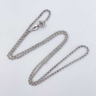 Vintage India Sterling Silver 925 0.8mm Curb Link… - image 1