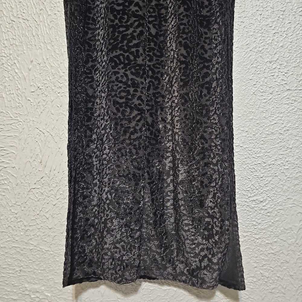 Vintage Dress Womens Size M Velvet Cheetah Maxi S… - image 8