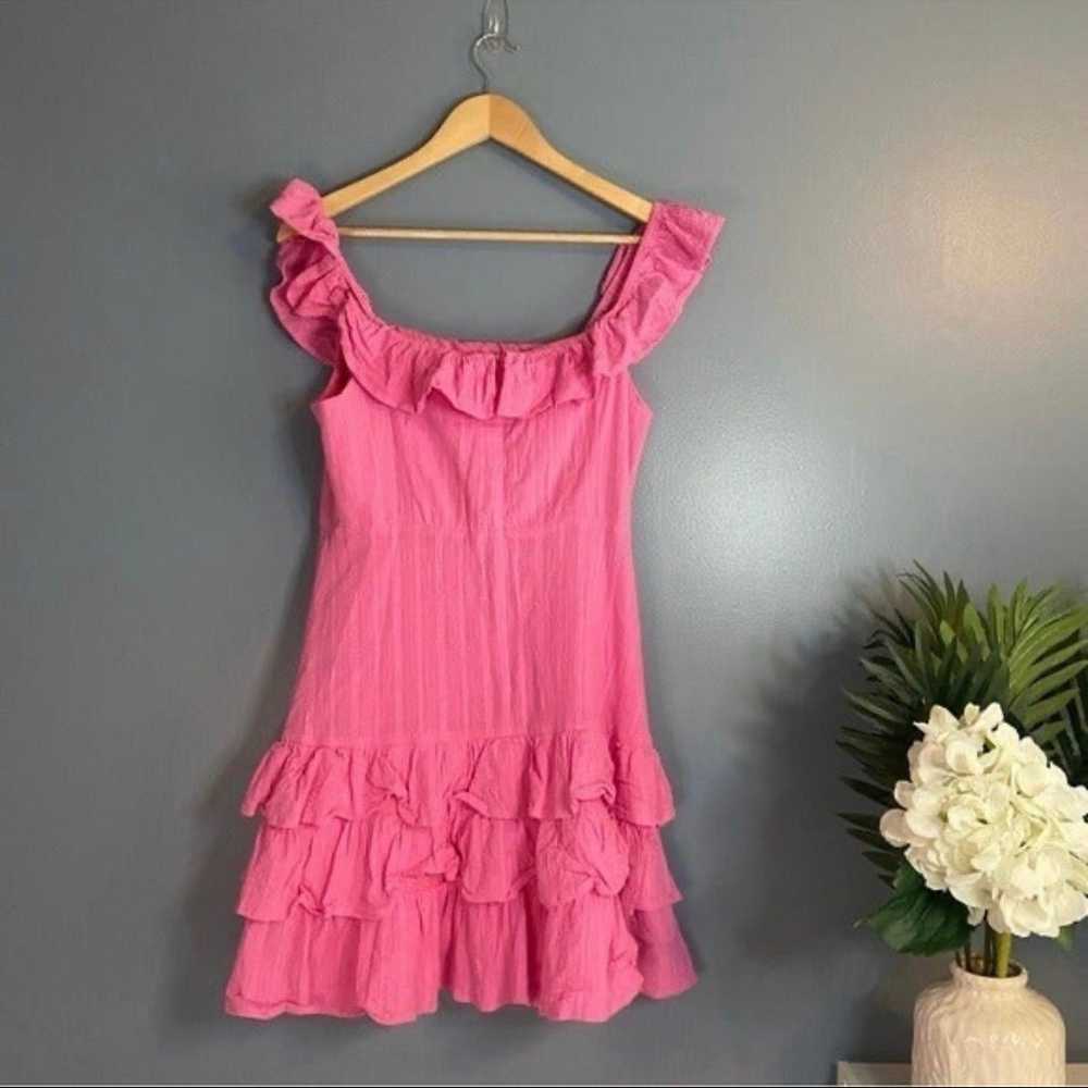 Pinch Barbie Bubblegum Pink Ruffle Mini Dress SZ … - image 2