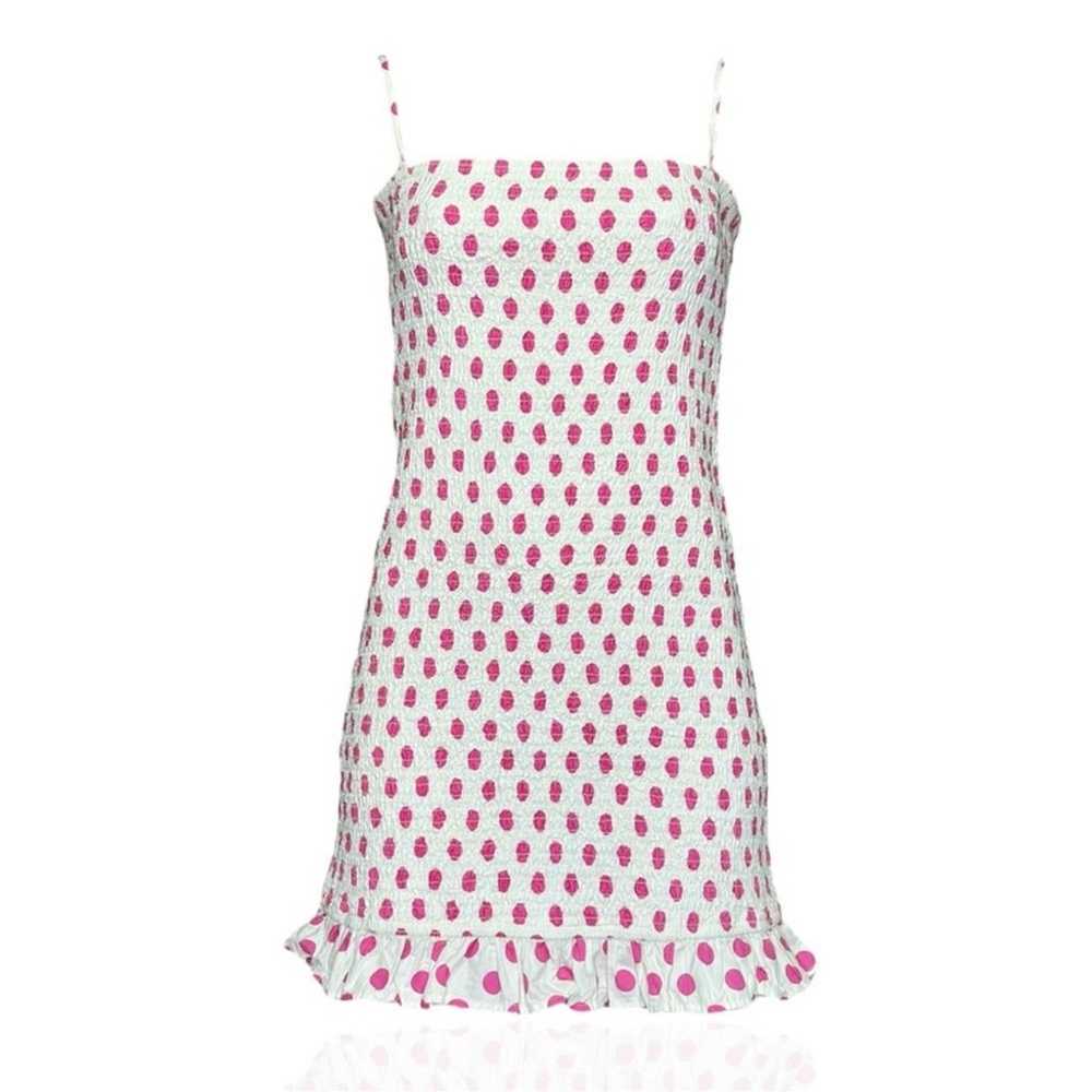 Lovers + Friends Burton White Pink Polka Dot Smoc… - image 10