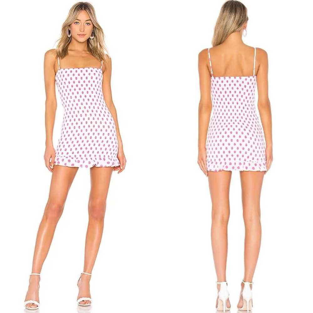 Lovers + Friends Burton White Pink Polka Dot Smoc… - image 2