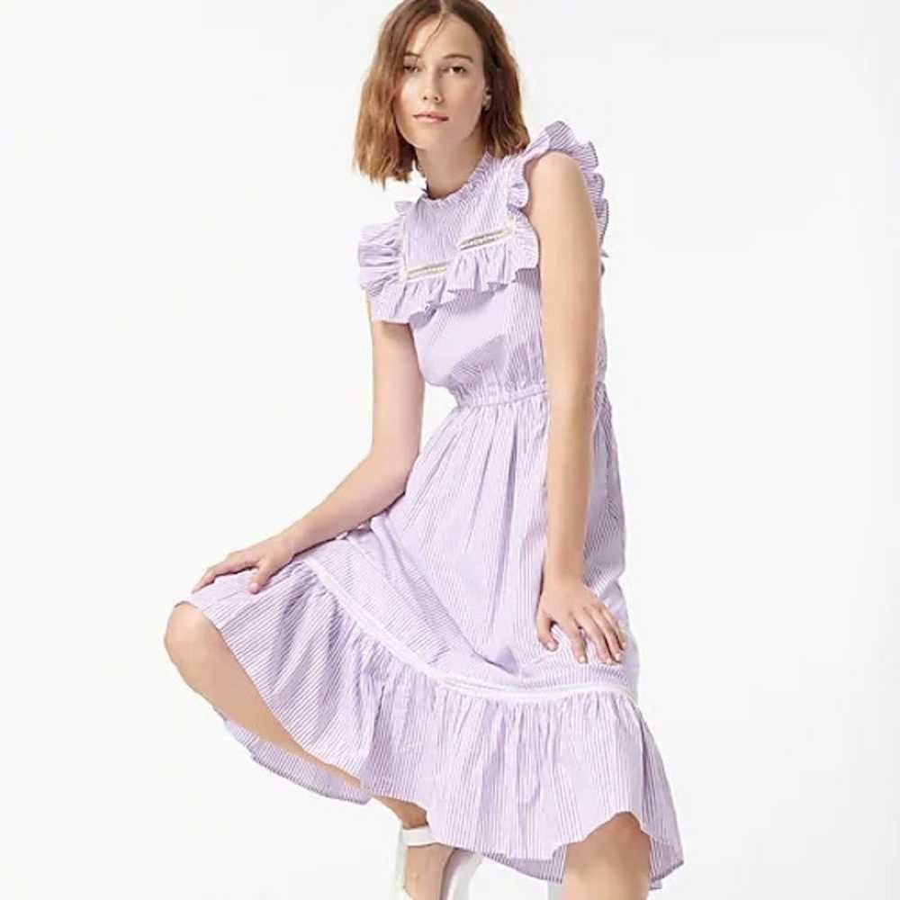 J.Crew Tiered Midi Ruffle Cottagecore Dress Plum … - image 12