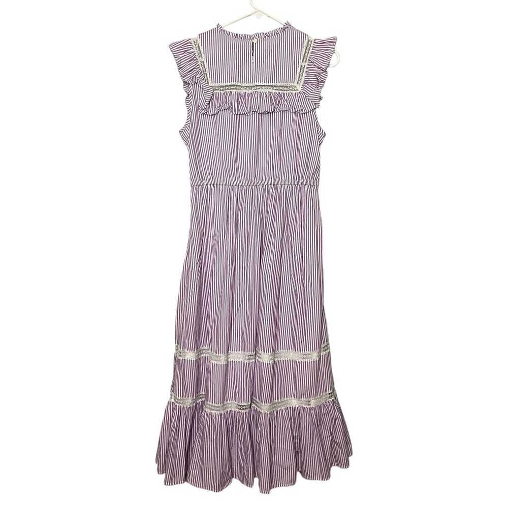 J.Crew Tiered Midi Ruffle Cottagecore Dress Plum … - image 3