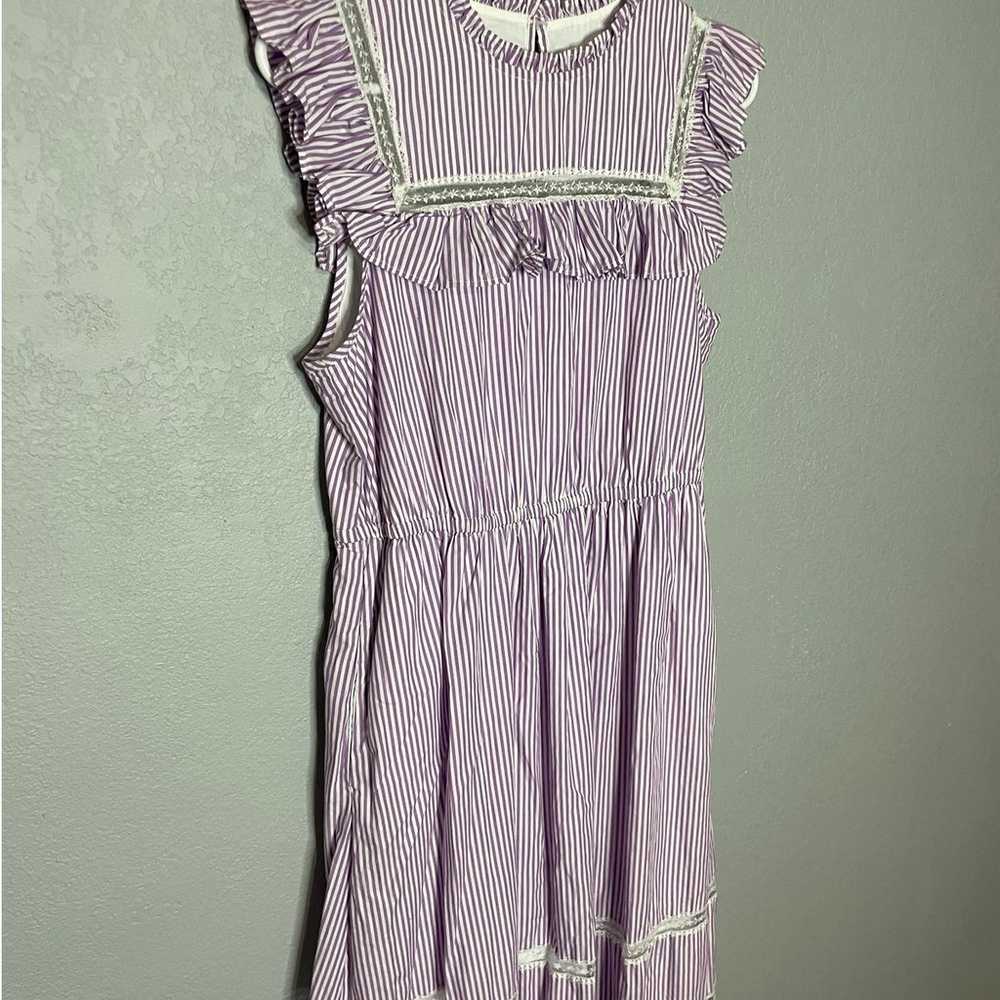 J.Crew Tiered Midi Ruffle Cottagecore Dress Plum … - image 4