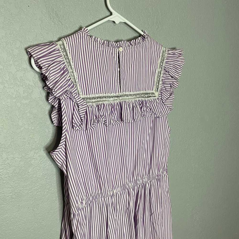 J.Crew Tiered Midi Ruffle Cottagecore Dress Plum … - image 6