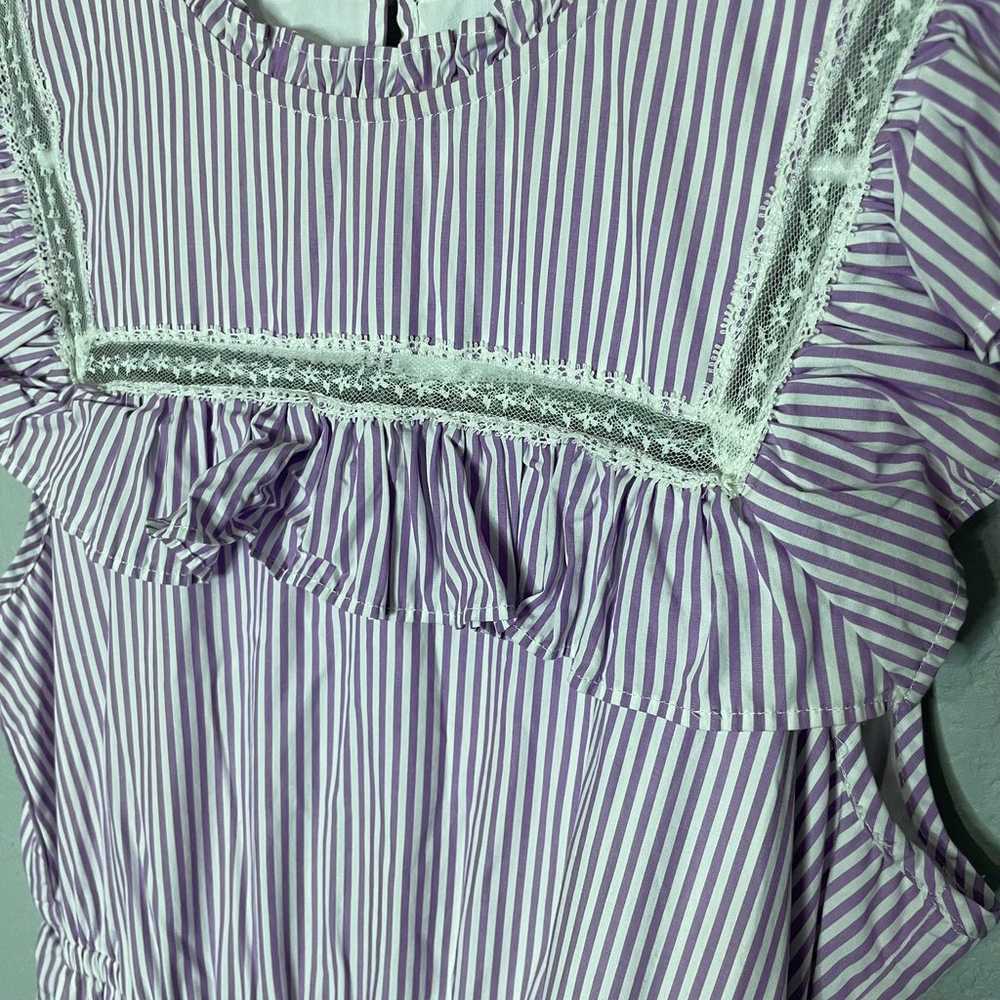 J.Crew Tiered Midi Ruffle Cottagecore Dress Plum … - image 7