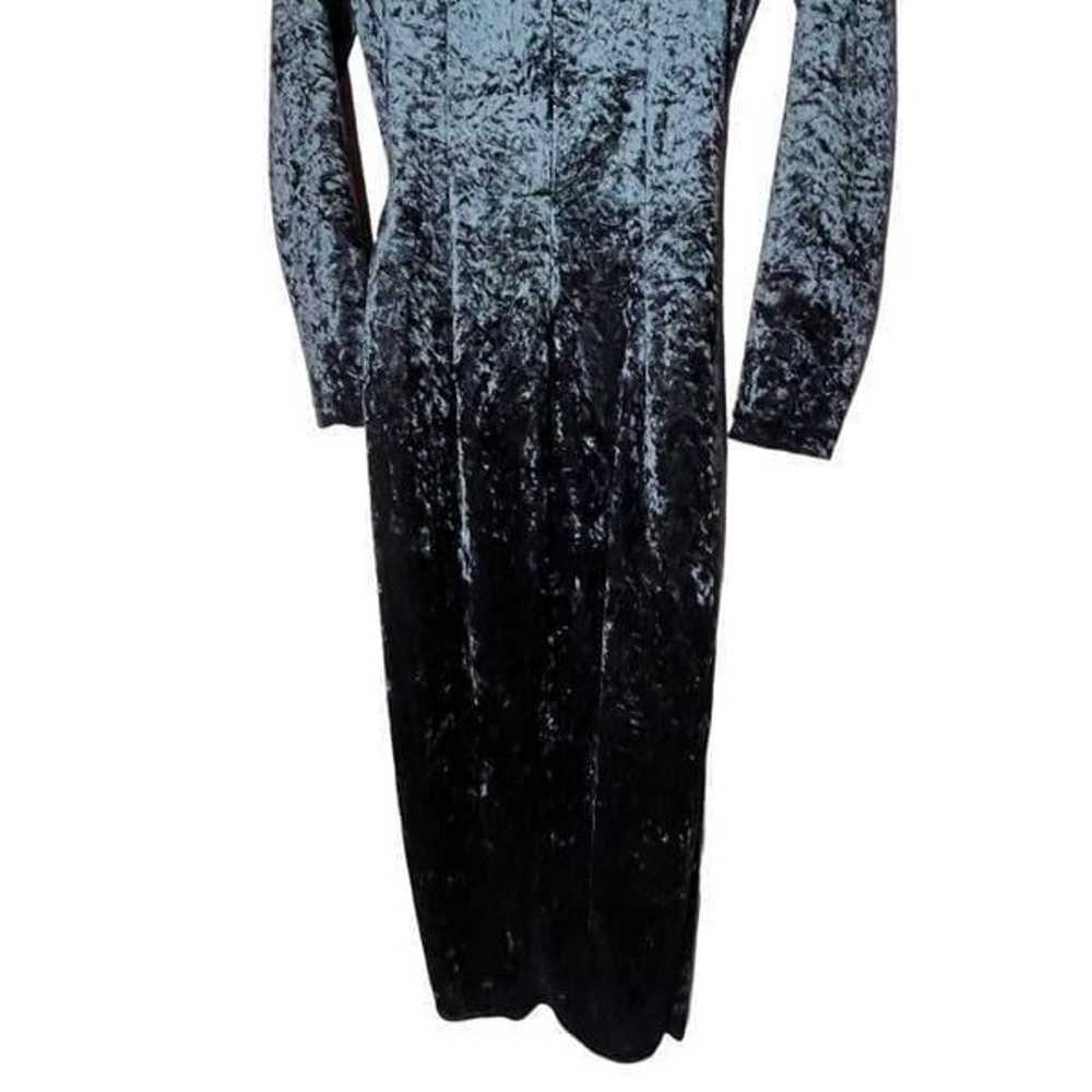 Vintage All That Jazz Black Crushed Velvet Wrap D… - image 11