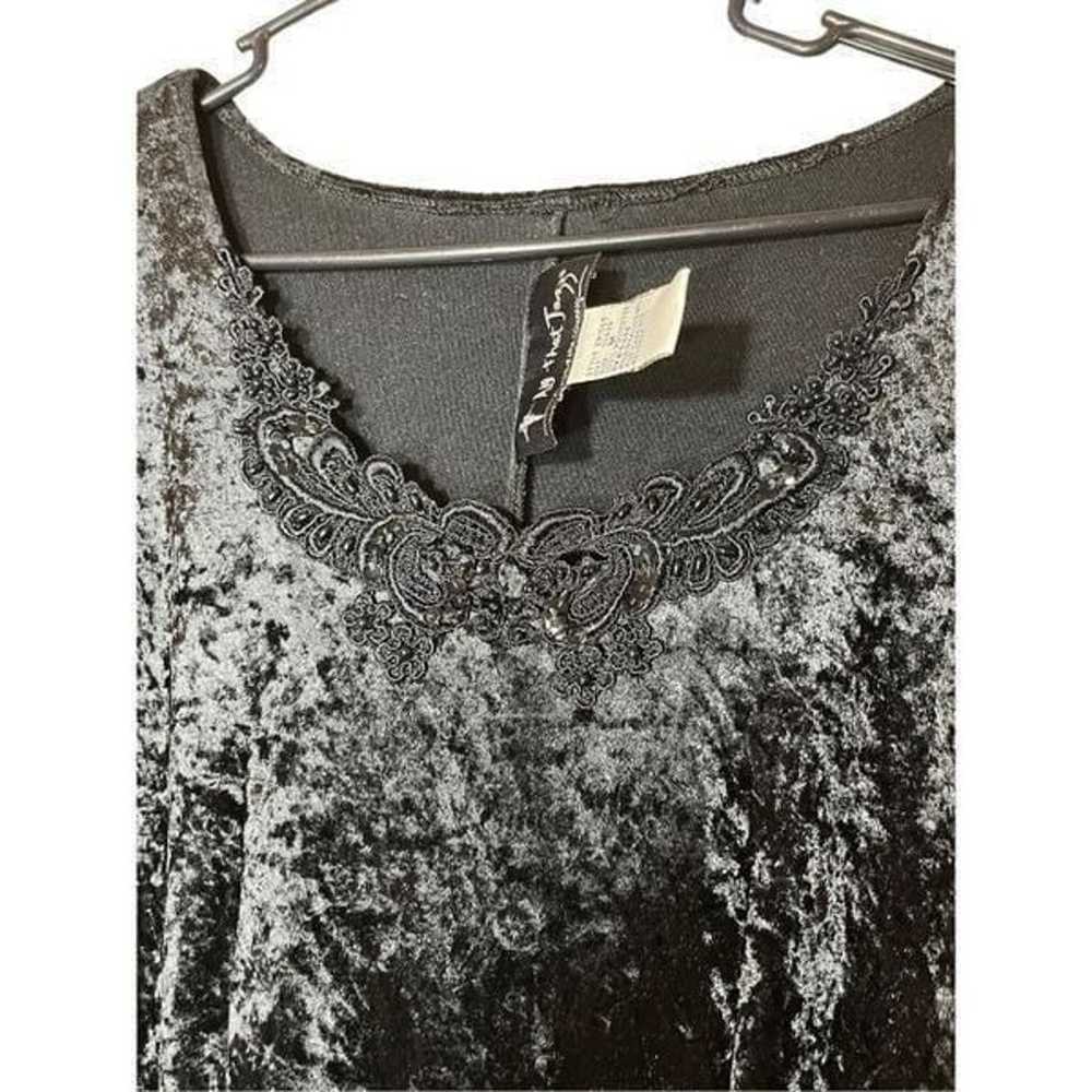 Vintage All That Jazz Black Crushed Velvet Wrap D… - image 7