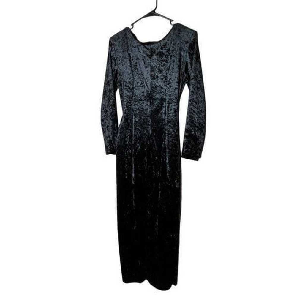 Vintage All That Jazz Black Crushed Velvet Wrap D… - image 9