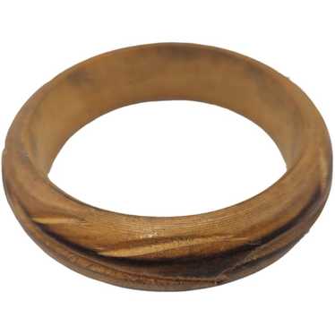 Vintage Wooden Carved Bangle Bracelet