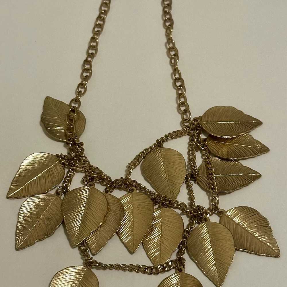 Gold-Toned Statement Necklace for Women - Vintage… - image 10