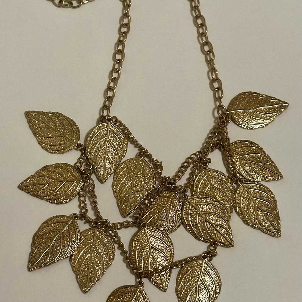 Gold-Toned Statement Necklace for Women - Vintage… - image 12