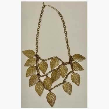 Gold-Toned Statement Necklace for Women - Vintage… - image 1