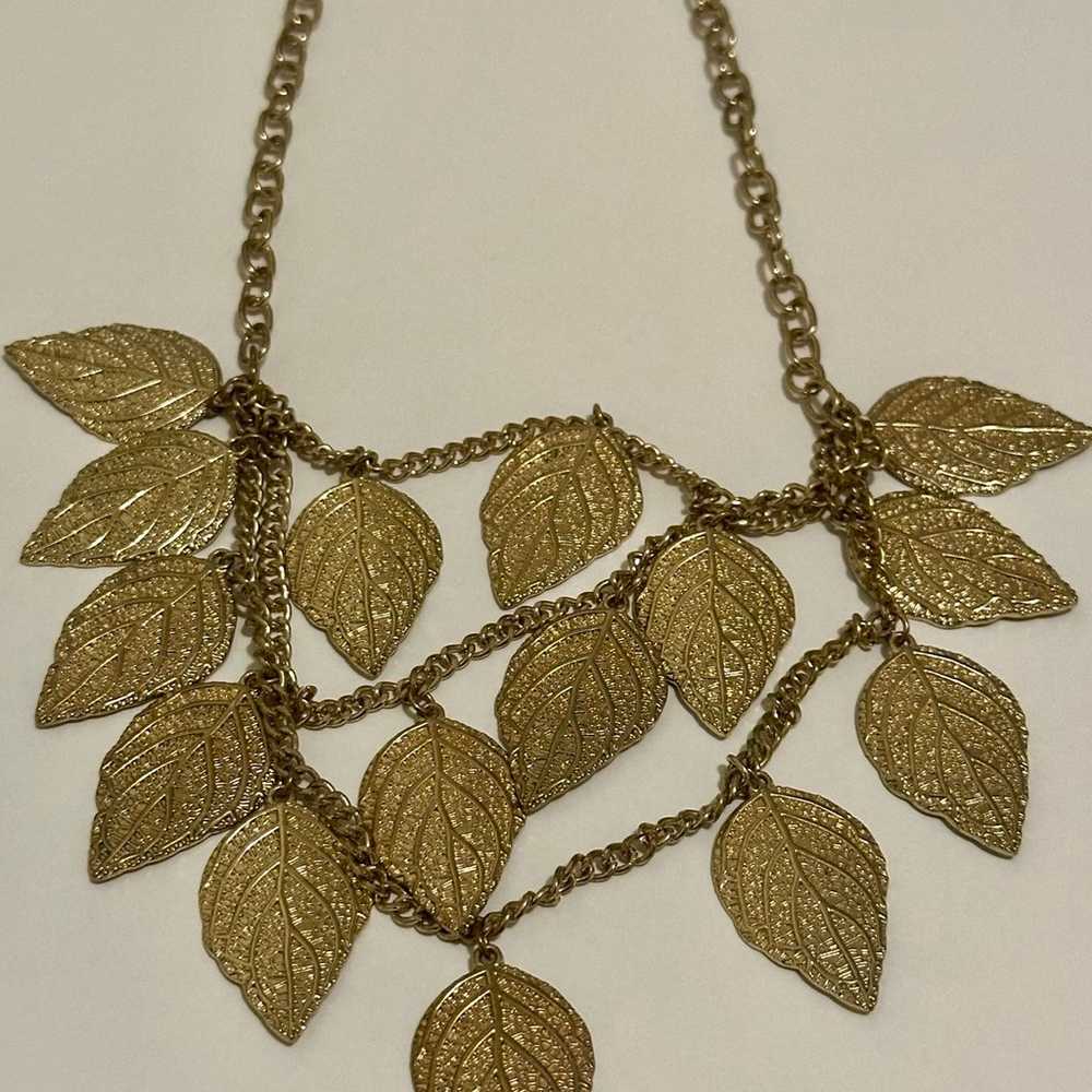 Gold-Toned Statement Necklace for Women - Vintage… - image 2