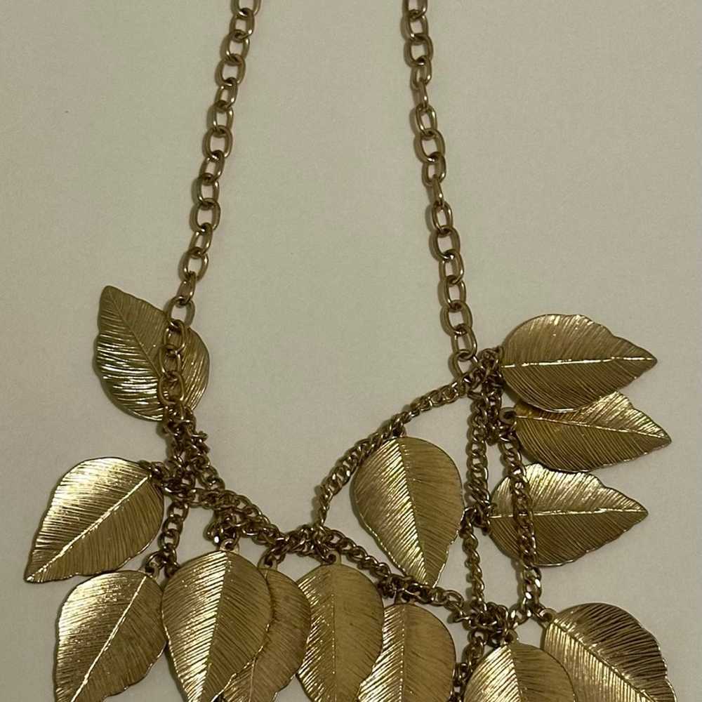 Gold-Toned Statement Necklace for Women - Vintage… - image 3