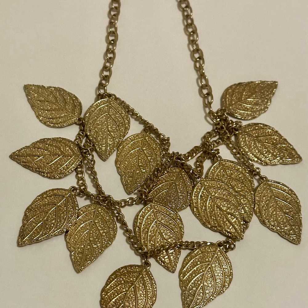 Gold-Toned Statement Necklace for Women - Vintage… - image 9