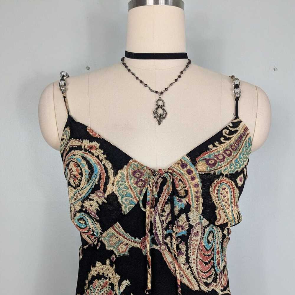 Vintage Midi Dress 90s Y2K Boho Grunge Mesh Slip … - image 2