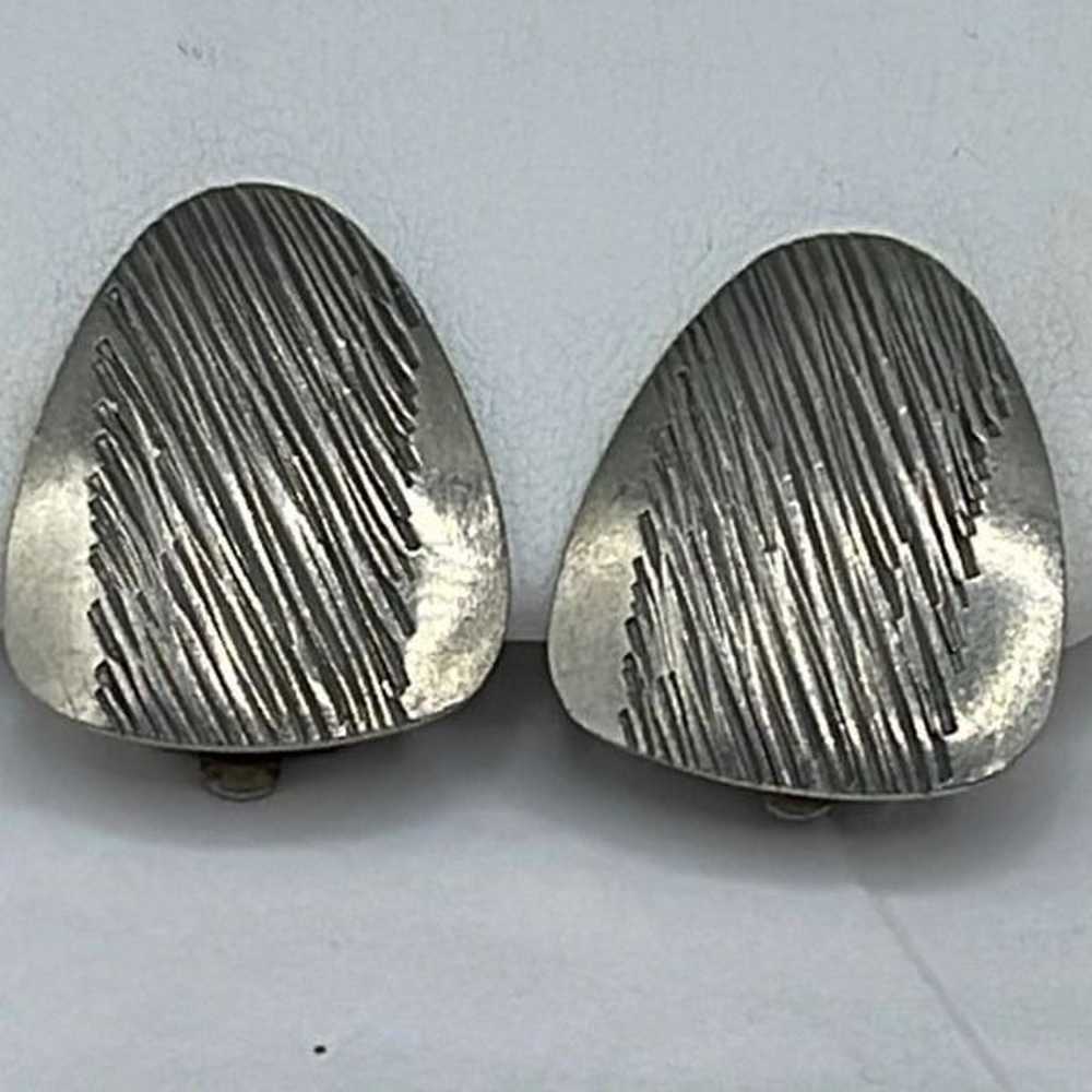 Jorgen Jensen vintage Denmark pewter earrings - image 2