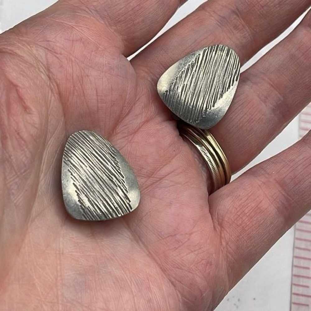 Jorgen Jensen vintage Denmark pewter earrings - image 3