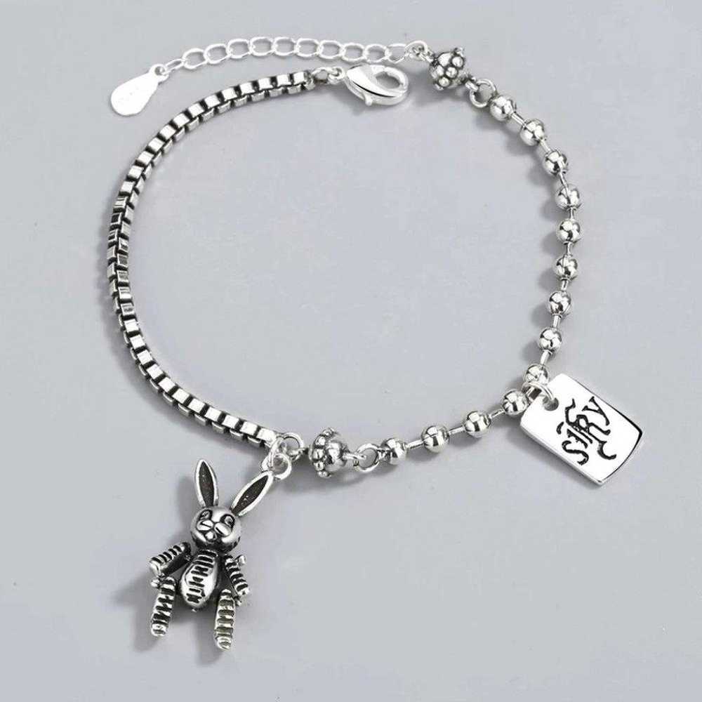 *NEW 925 Sterling Silver Vintage Rabbit Bracelet - image 1