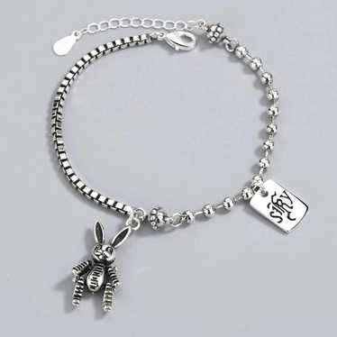 *NEW 925 Sterling Silver Vintage Rabbit Bracelet - image 1