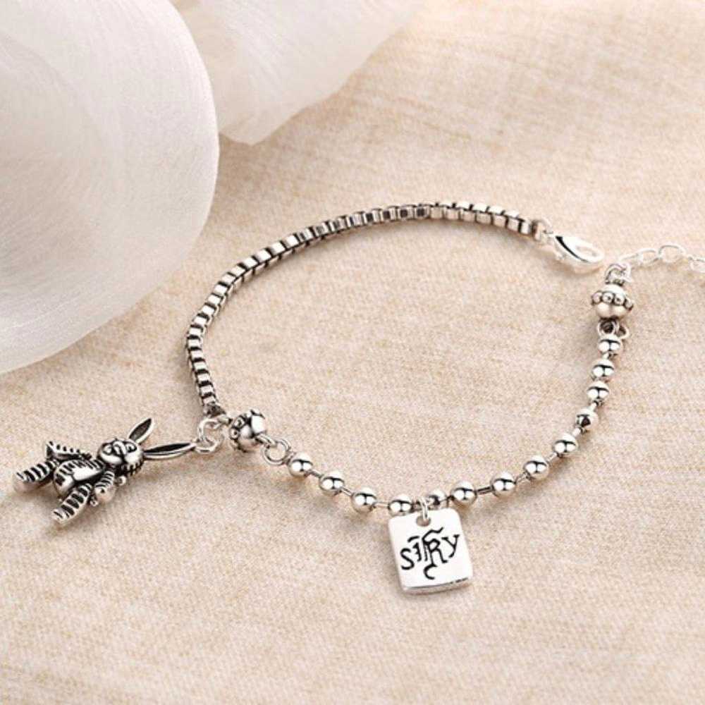 *NEW 925 Sterling Silver Vintage Rabbit Bracelet - image 4