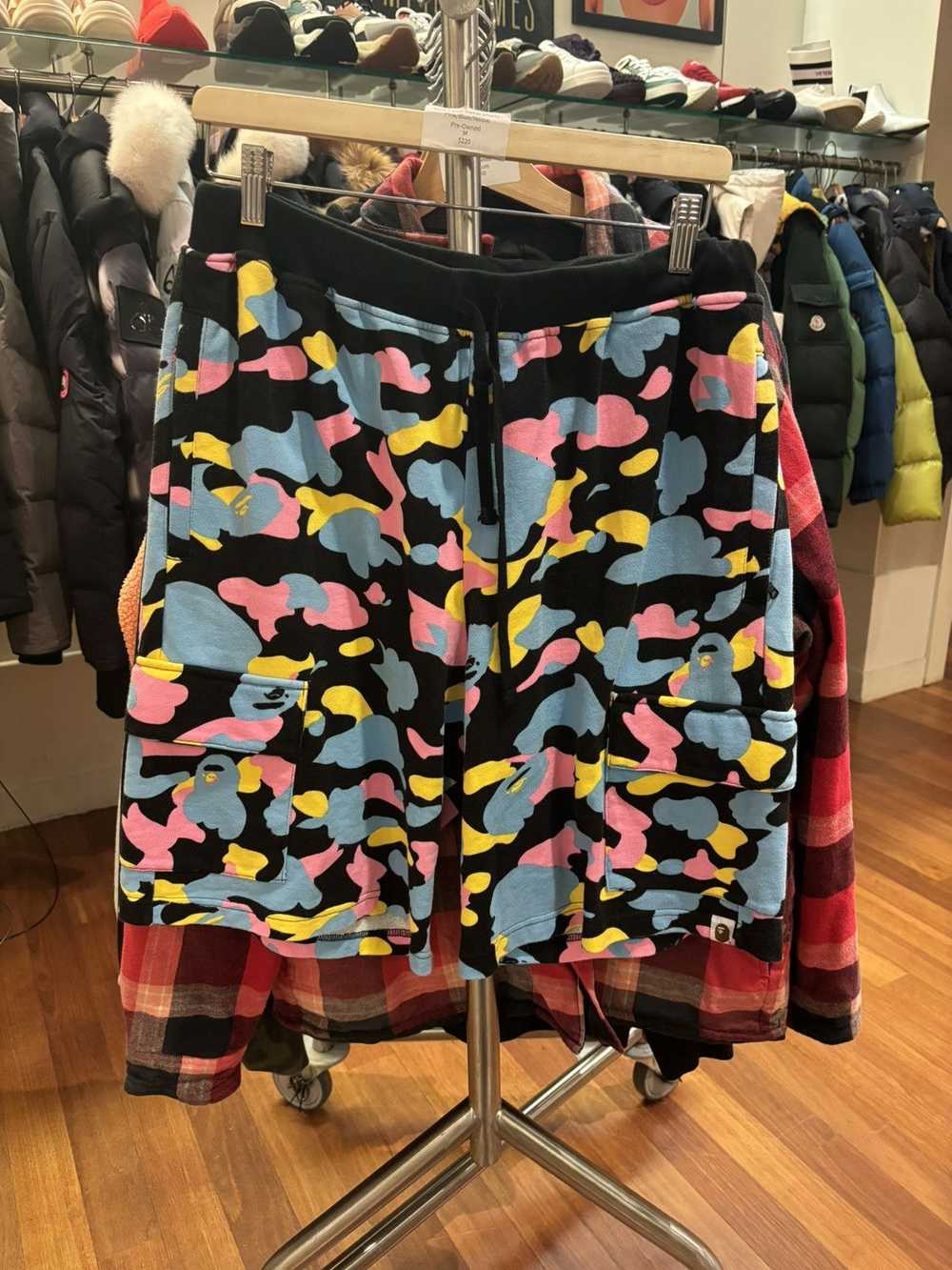 Bape Bape Camo Sweat Shorts ‘Pink/Blue/Yellow’ - image 1