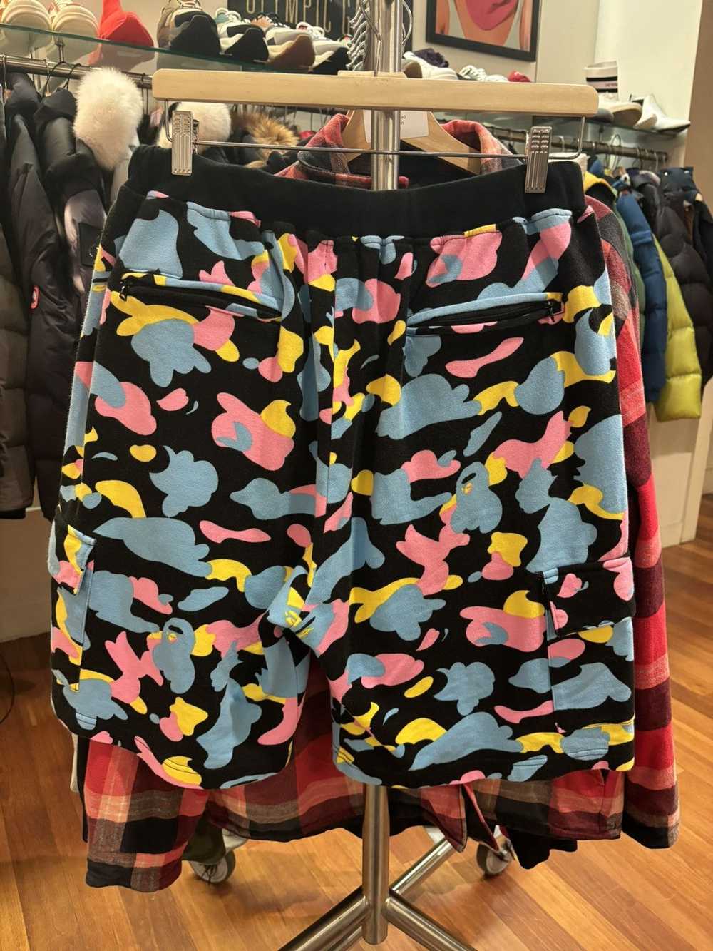 Bape Bape Camo Sweat Shorts ‘Pink/Blue/Yellow’ - image 2