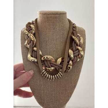 Vintage Bundle Of 2 Gold Tone Mesh Necklaces - image 1