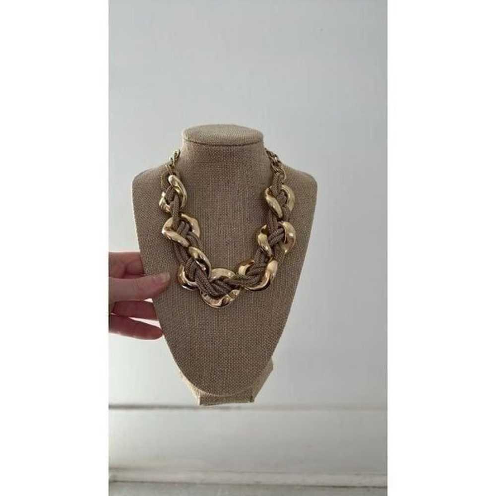 Vintage Bundle Of 2 Gold Tone Mesh Necklaces - image 8