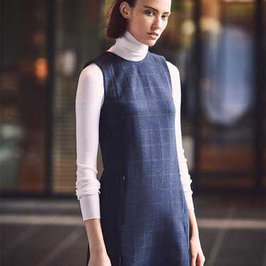 Theory checkered dress, sleeveless, dark navy