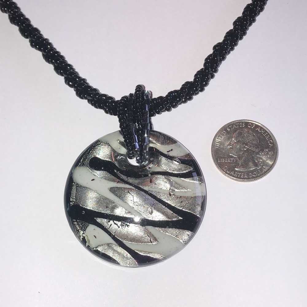 Black Seed Bead Chain Round Glass Gray Silver Boh… - image 3