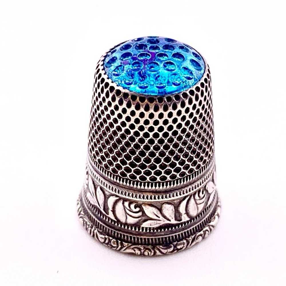 Vintage .800 silver thimble - image 1