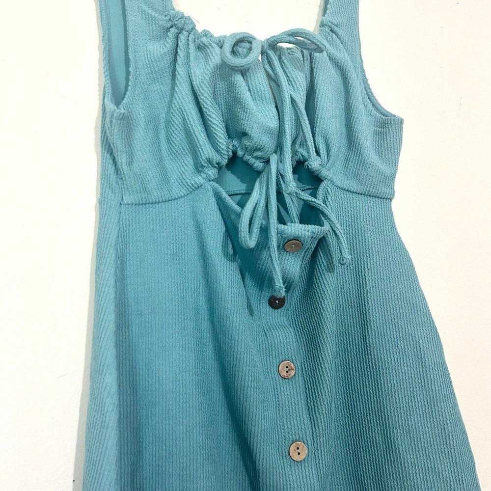 Free People Beach Olivia Turquoise Ribbed Cut-Out… - image 3