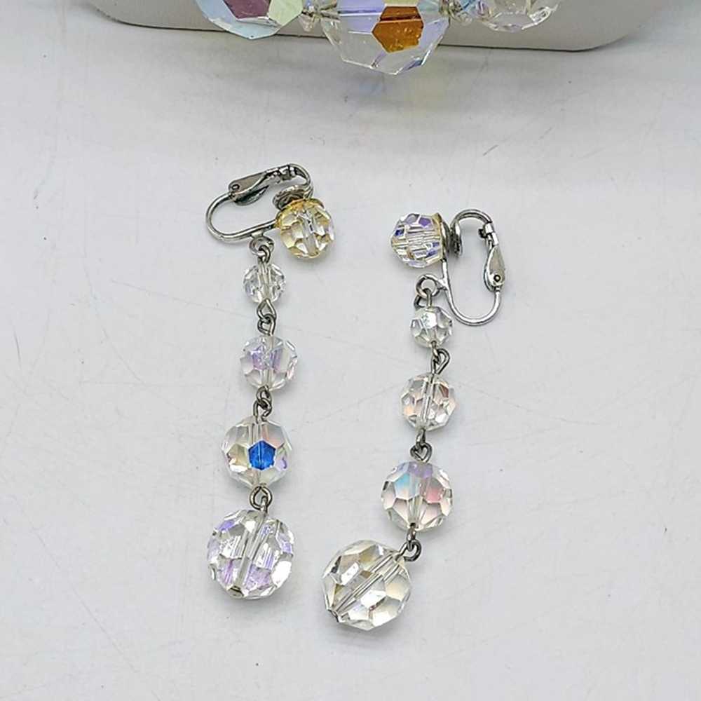 Vintage Clear Aurora Borealis Crystal Jewelry Set… - image 2