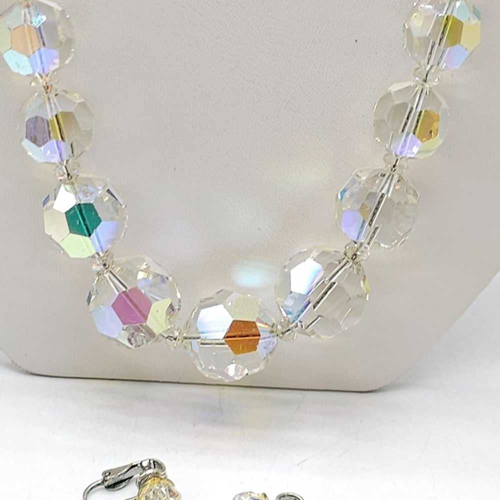 Vintage Clear Aurora Borealis Crystal Jewelry Set… - image 5