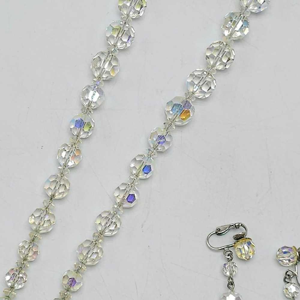 Vintage Clear Aurora Borealis Crystal Jewelry Set… - image 8