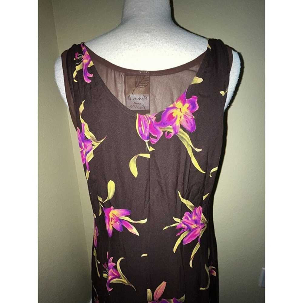 Dana B And Karen Silk Dress Sz 14 Brown Fully Lin… - image 2