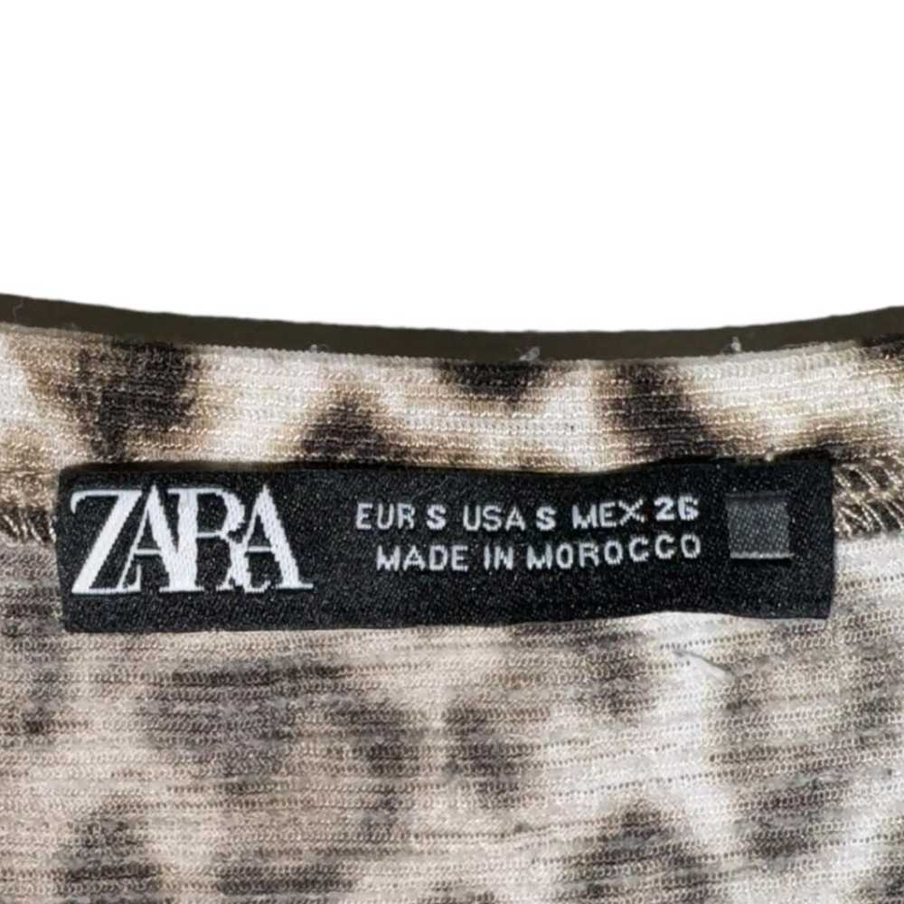 Zara Cheetah Animal Print Tiered 3/4" Sleeve Midi… - image 7